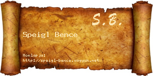 Speigl Bence névjegykártya